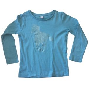 ESPRIT long sleeve horse equestrian light blue kids girls